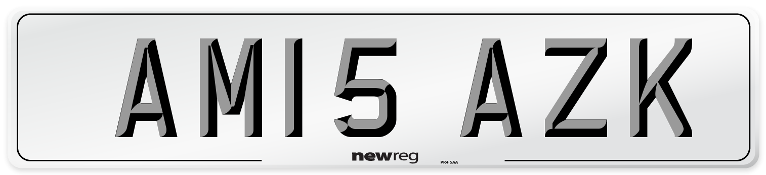 AM15 AZK Number Plate from New Reg